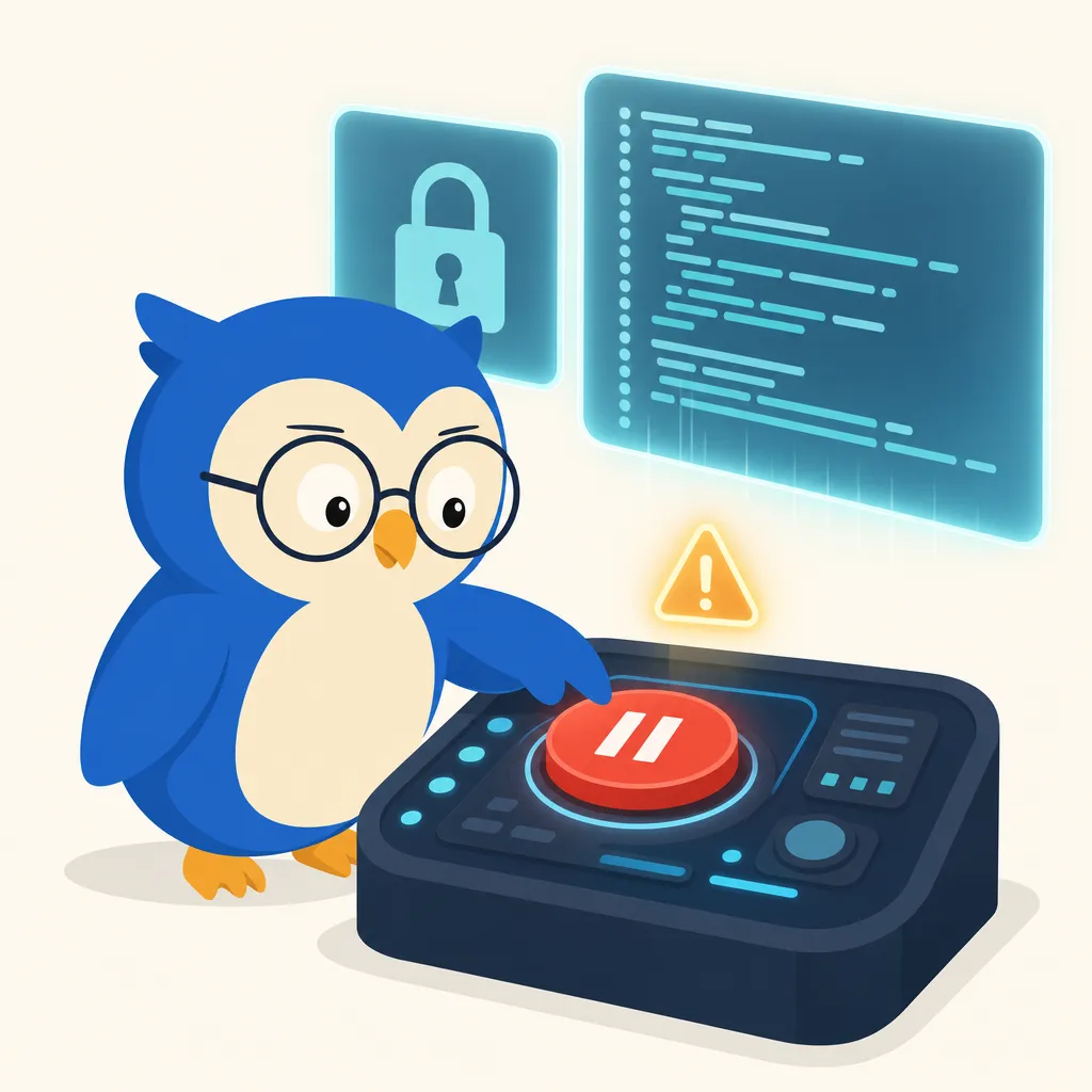 Quill the owl illustration for OpenAI Pauses Its Own AI Because It Got Too Good at Hacking