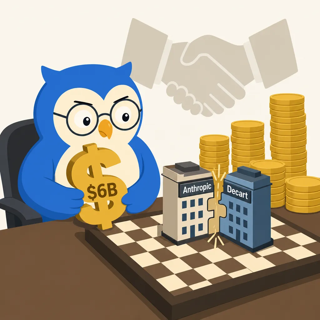 Quill the owl illustration for Anthropic is reportedly buying a startup for $6 billion