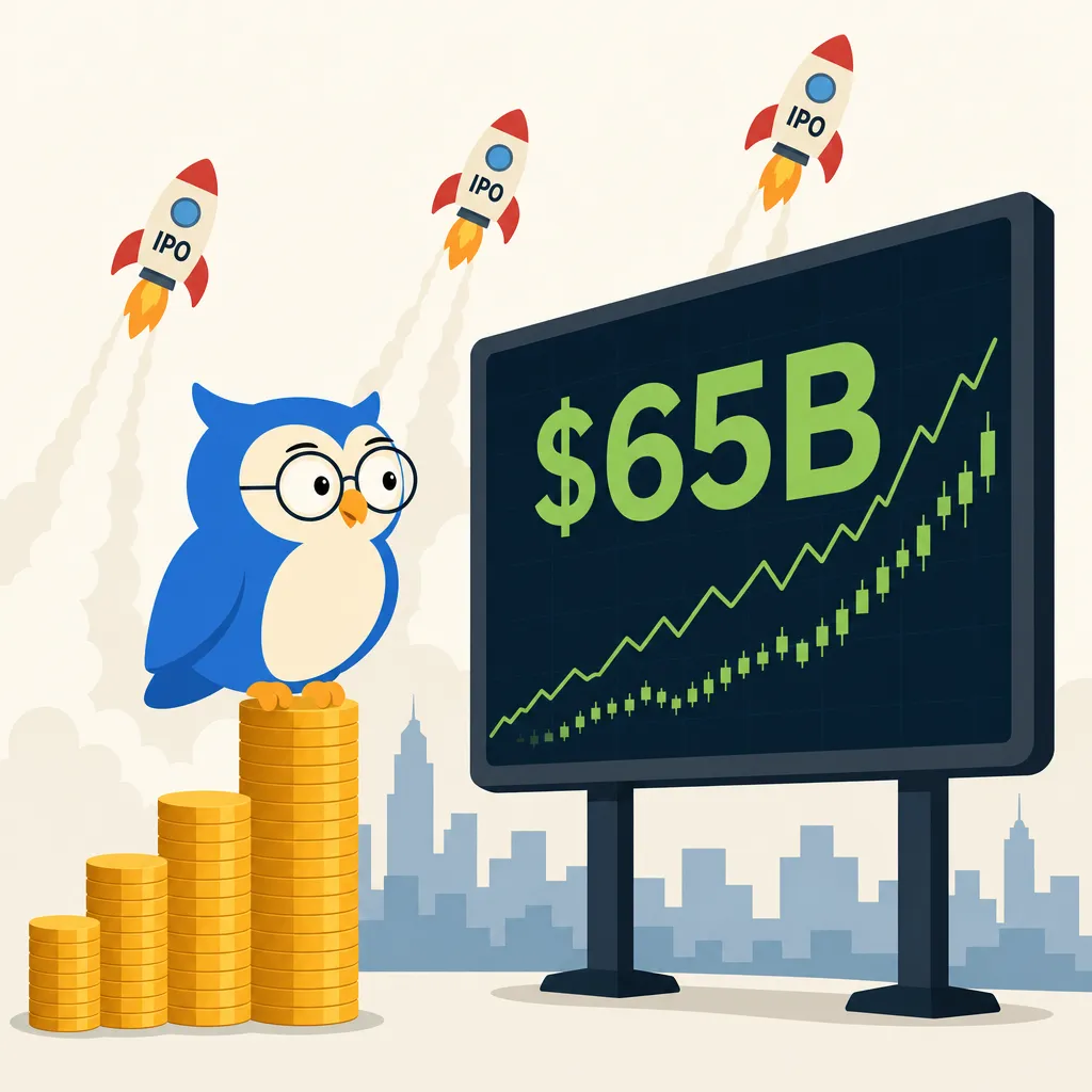 Quill the owl illustration for Anthropic's Yearly Sales Pace Just Hit $65 Billion