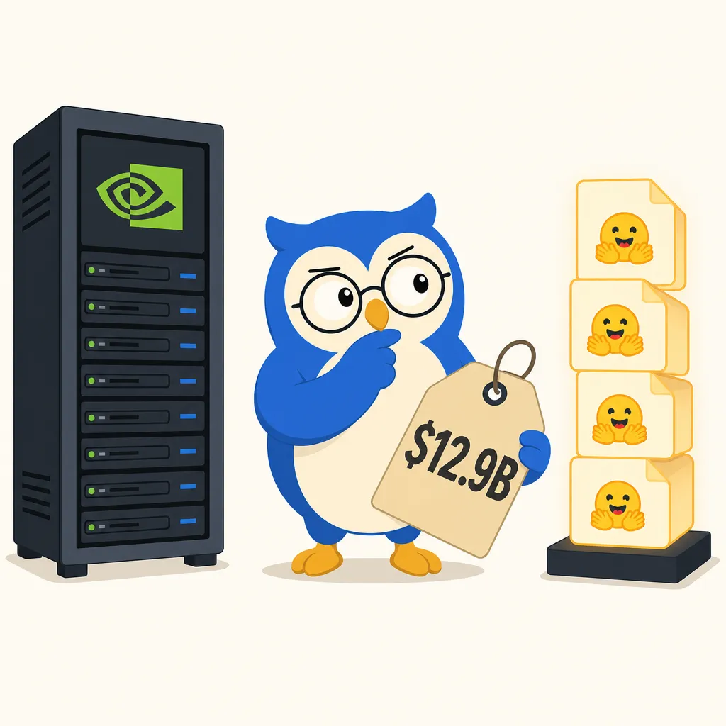 Quill the owl illustration for Nvidia Is Closing In on Buying Hugging Face for $12.9 Billion