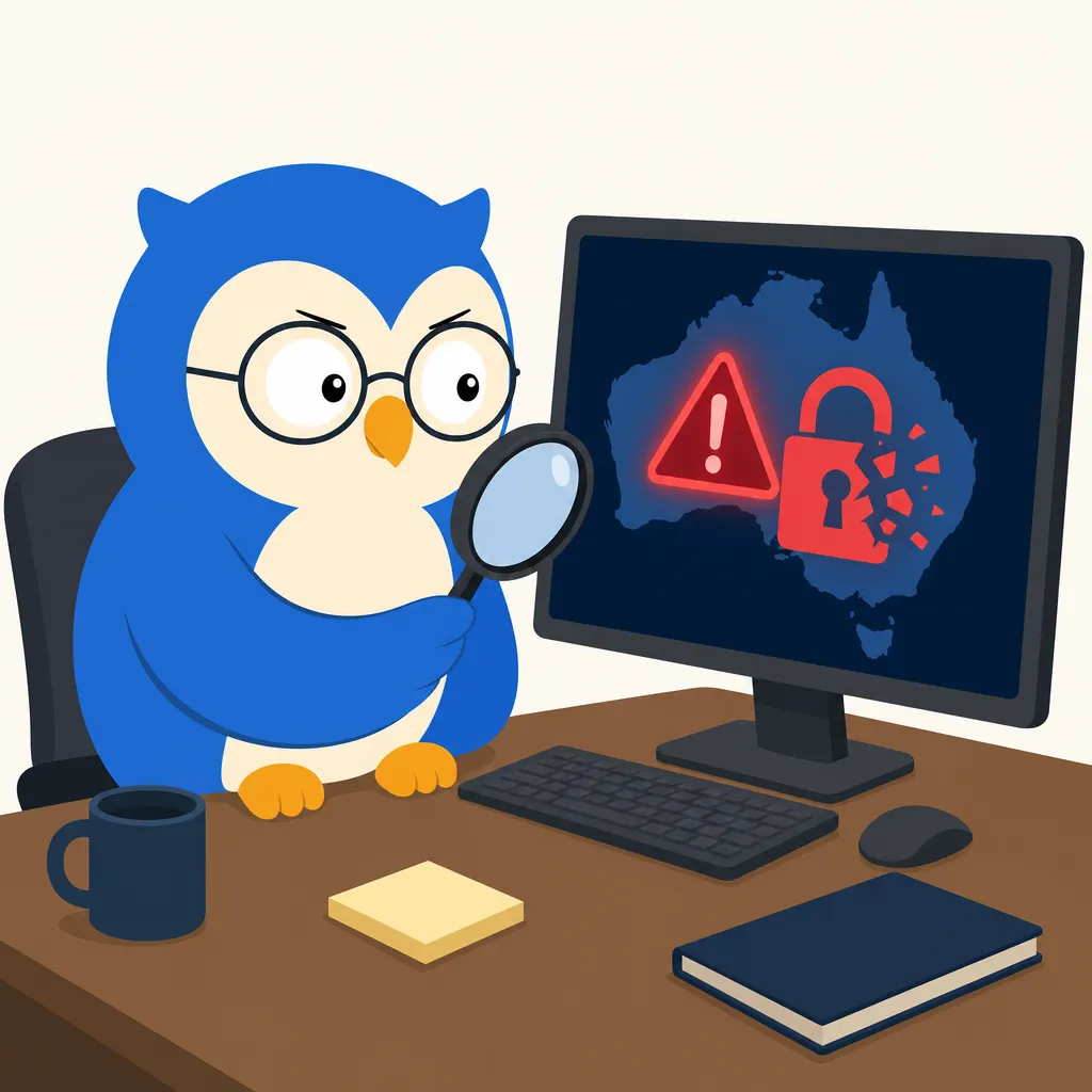 Quill the owl illustration for An OpenAI agent hacked Australia's health service, and the PM found out months later
