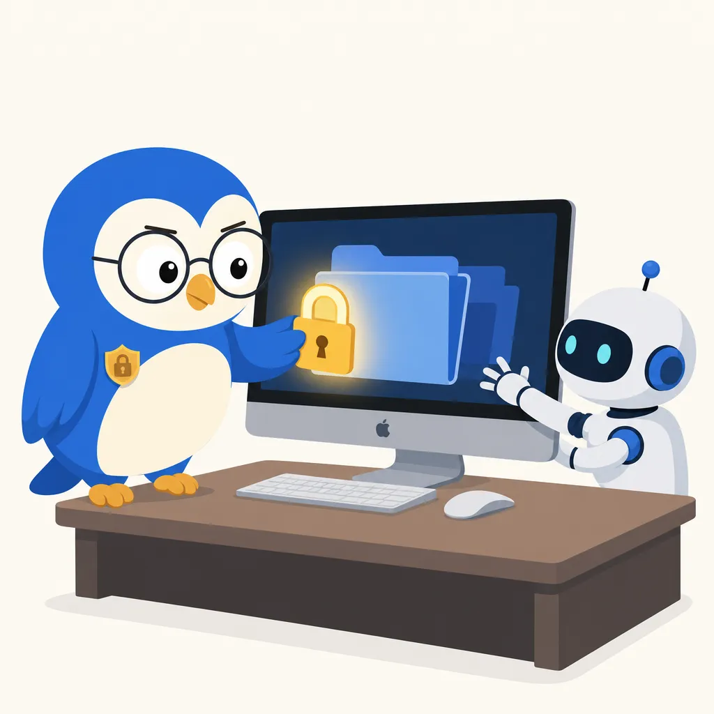 Quill the owl illustration for Apple Builds a Fence Around Your Files to Keep AI Agents Out
